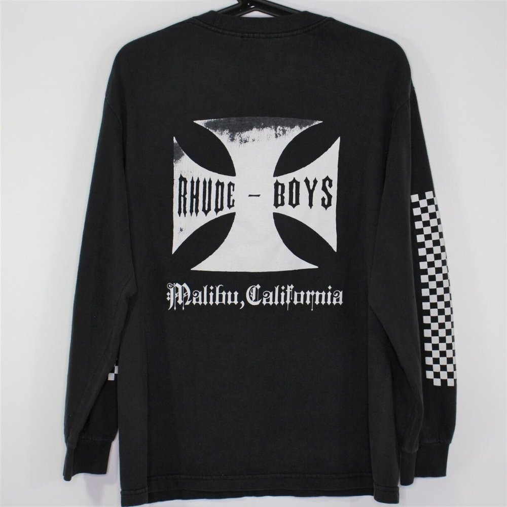 Rhude Black and White Long Sleeve Tee